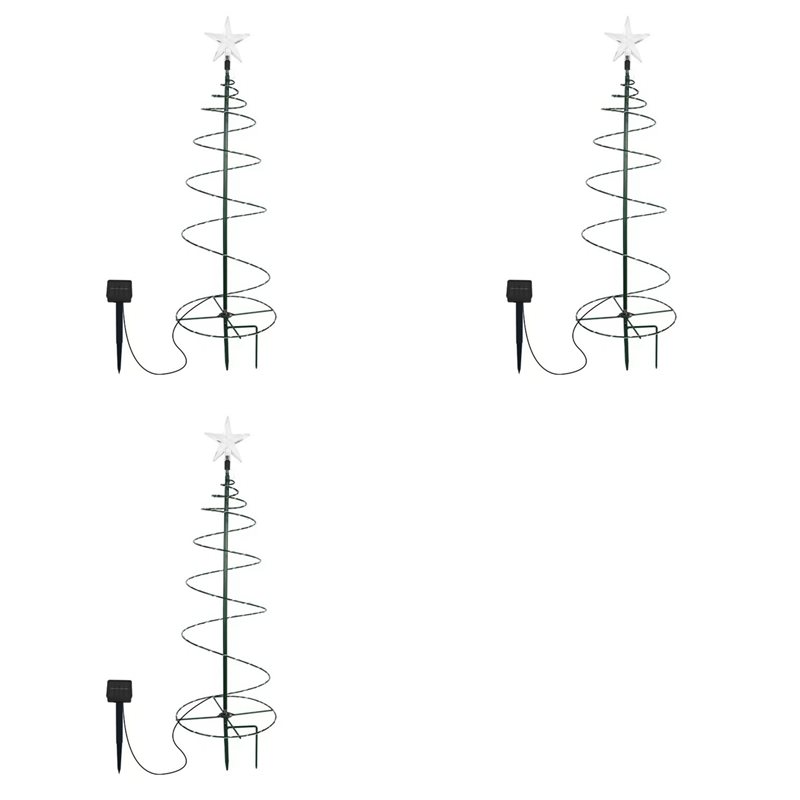 Christmas Lights Outdoor - ABGE-3X Guirlande Lumineuse Solaire pour Sapins