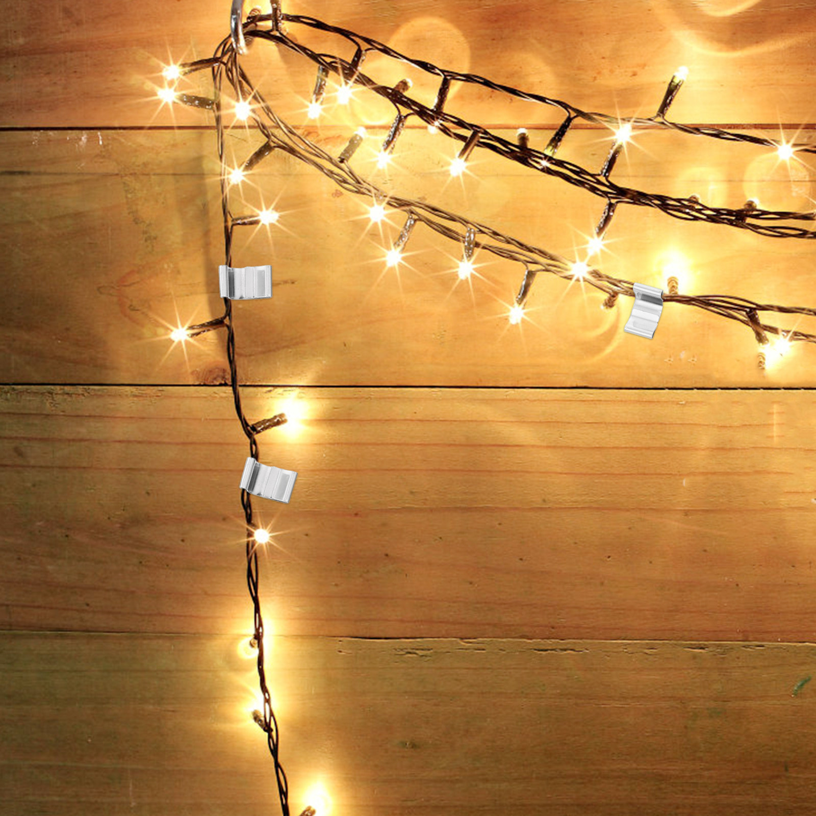Christmas Lights Outdoor - 100 pièces de clips métalliques antirouille