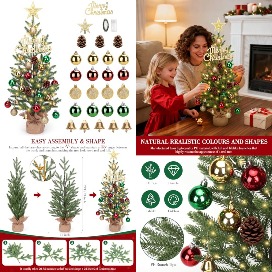 Mini sapin de Noël de 2 pieds, - Christmas Tree Artificial avis et prix